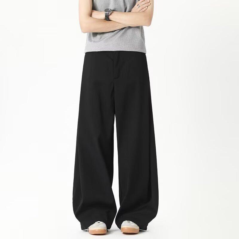 Wide-leg trousers men's new drape loose straight casual pants black versatile ruffian handsome loose trend trousers wholesale