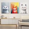 Cute interesting Colorful furry animals Poster Watercolor Print Canvas Painting Wall Art Picture Home Modern Kid Room Decoration