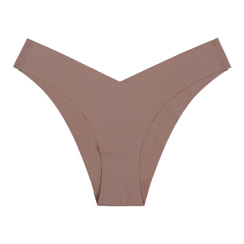 Jednodílné bezešvé spodní prádlo s nízkým pasem a plus size pro dámy, z ledového hedvábí, s tenkým bavlněným klínem, prodyšné, sportovní fitness kalhotky