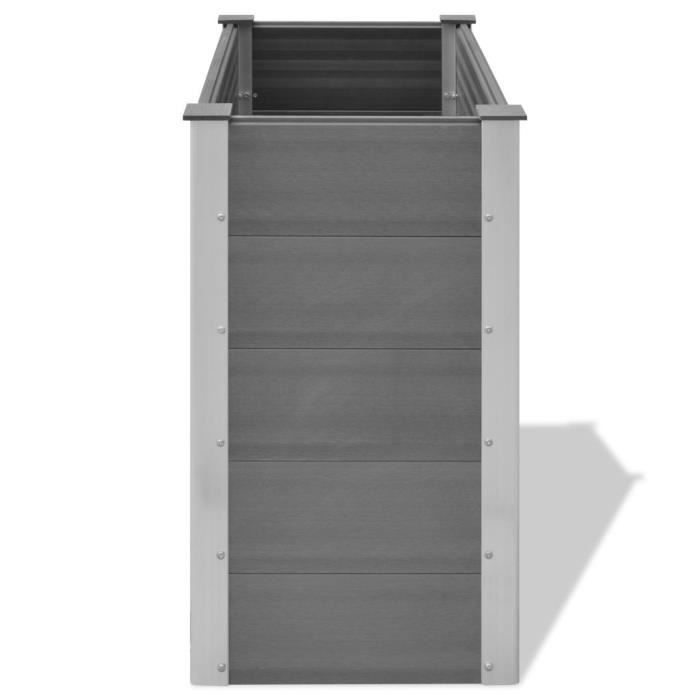 Jardinière - WPC - 100 x 50 x 91 cm - Gris - Composite bois-plastique - Rectangulaire