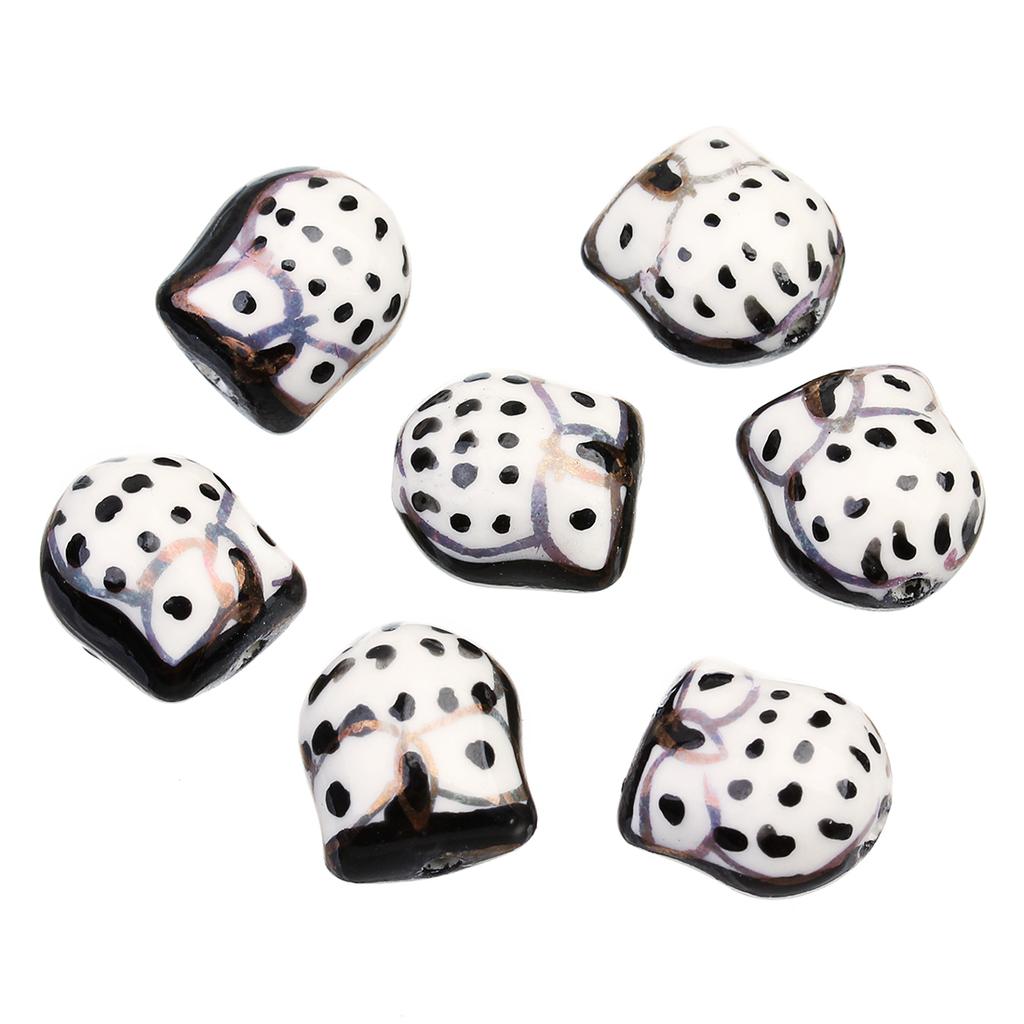 5Pcs Owl Ceramic Beads Colorful Cute Animal Loose Beads for Jewelry Making Accessories DIY Bracelet Necklace Keychain Charms