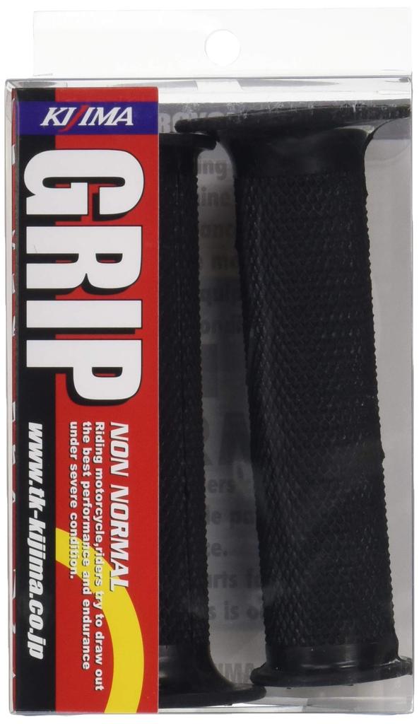 Kijima 201-212 Motorcycle Parts Grip Rubber TZ Type 5.0 x 0.9 inch (128 x 22.2 mm) Through, General Purpose, Black