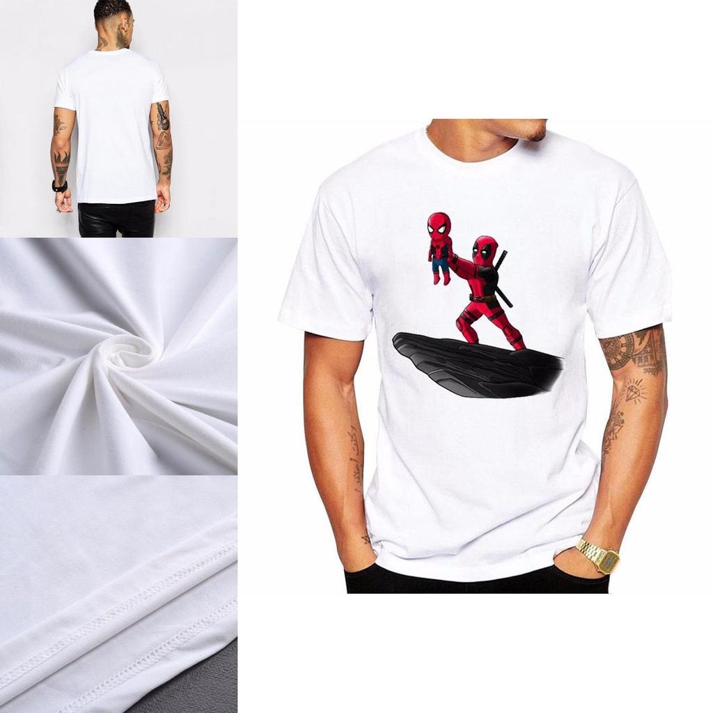 Deadpool Fashion Funny Spider Men Printed Casual Short Sleeve Tshirt Tops Tee