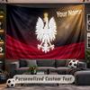 Poland Football Personalized Tapestry Support Custom Name, Wall Art Home Decoration