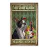 Retro art animal canvas painting lovely dog reading poster slogan wall painting living room bedroom home decoration mural No Frame