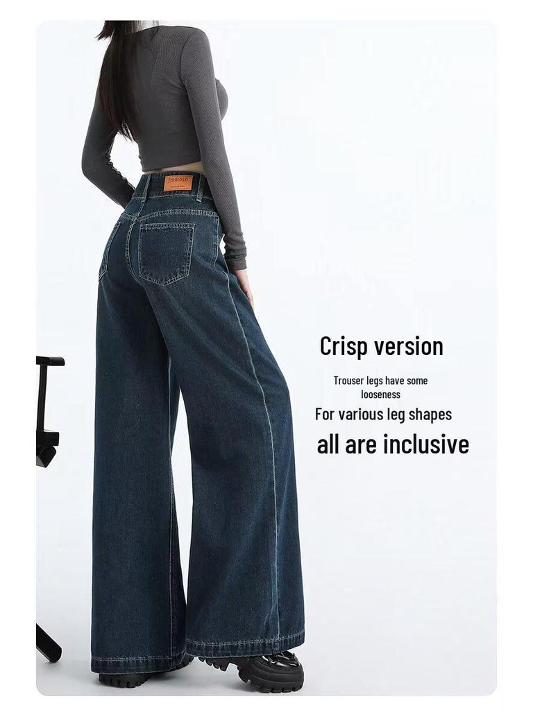 Women's High Waist Petite Wide Leg Jeans - Floor Length, Straight & Loose for Spring/Autumn 2026