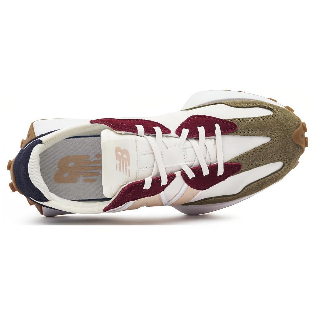 New Balance Nb 327 Color Block Splicing Fabric Leather Low Top Casual Running Shoes Women sneaker White Green Red WS327CK1