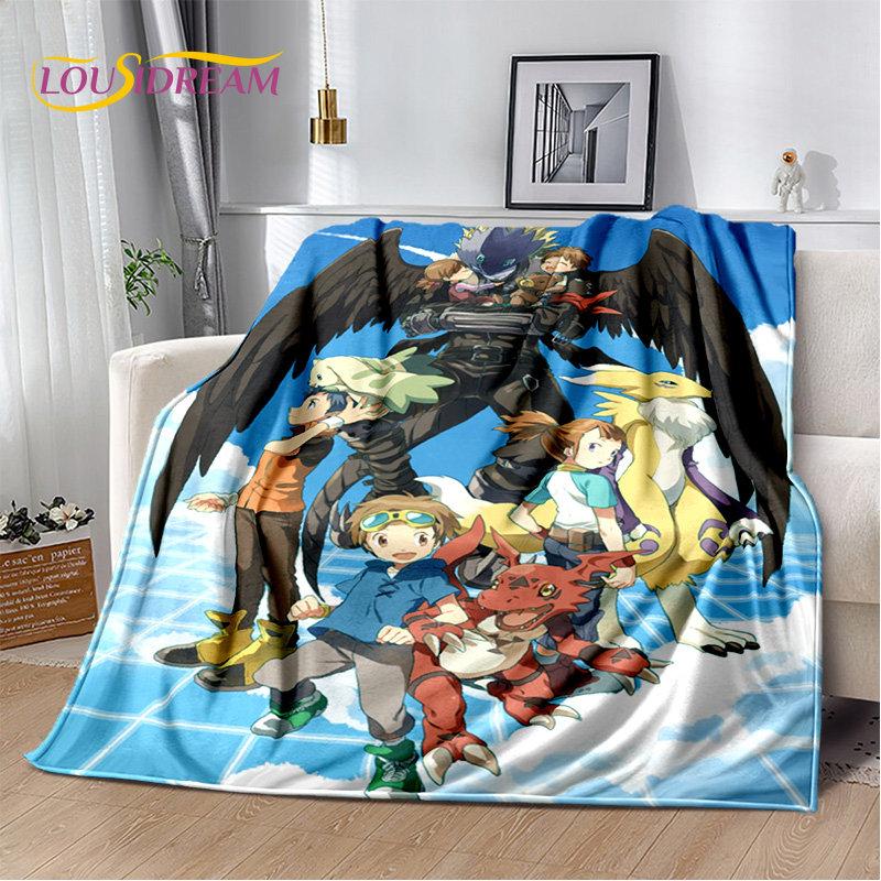 Digimon Adventure Monster Cartoon Soft Plush Blanket,Flannel Blanket Throw Blanket for Living Room Bedroom Bed Sofa Picnic Kids