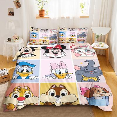 Conjunto de Roupa de Cama para Quarto Estampado do Mickey Capa de Edredom Presentes de Natal Conforto Desenho Animado Com fronha adequado para crianças e adultos