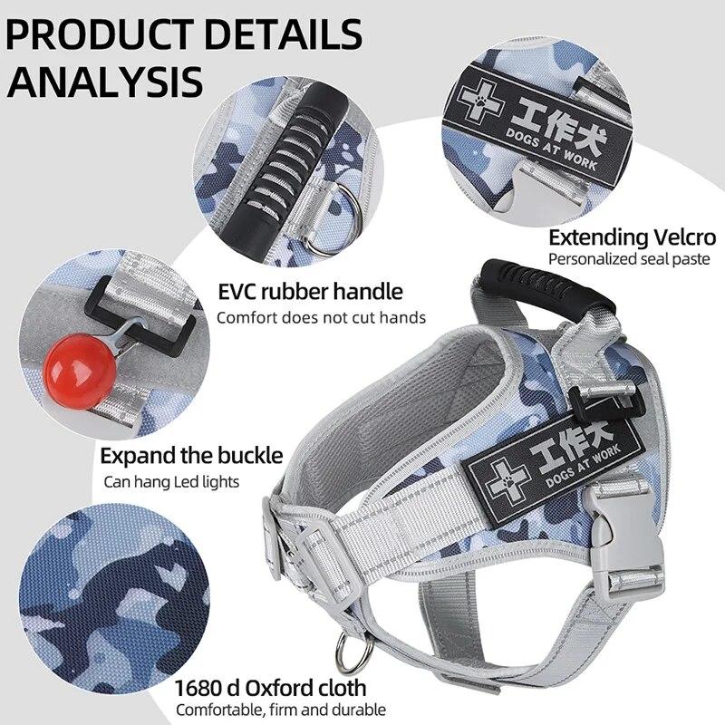 Haustiergeschirr für mittelgroße bis große Hunde, verstellbarer Brustgurt, reflektierende Hundegeschirre, Haustier Outdoor Spaziergang Trainingsweste, Hundezubehör