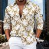 16 colori camicia da uomo di lusso pattern barocco dorato manica lunga alla moda stampa retrò comoda senza stiro taglia grande top
