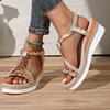 Fashion New Women Fashion Comfortable Outdoor Wedges Shoes Summer 2024 Flower Non Slip Platform Beach Low Heels Sandals Shoes for Women