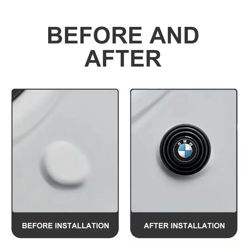 4pcs Silicone Car Door Anti-collision Buffer Gasket Mats Anti-shock Protection Pads Sticker For BMW M Badge Emblem Accessories