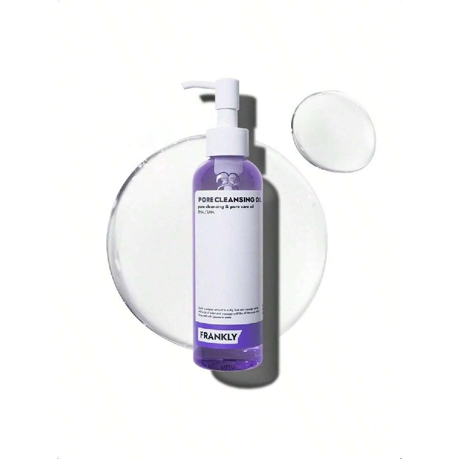 FRANKLY Pore Cleansing Oil - 200ml | Powerful Blend Of Bha & Lha, Amino Acids, And Hyaluronic Acid For Effective Makeup Removal, Blackhead