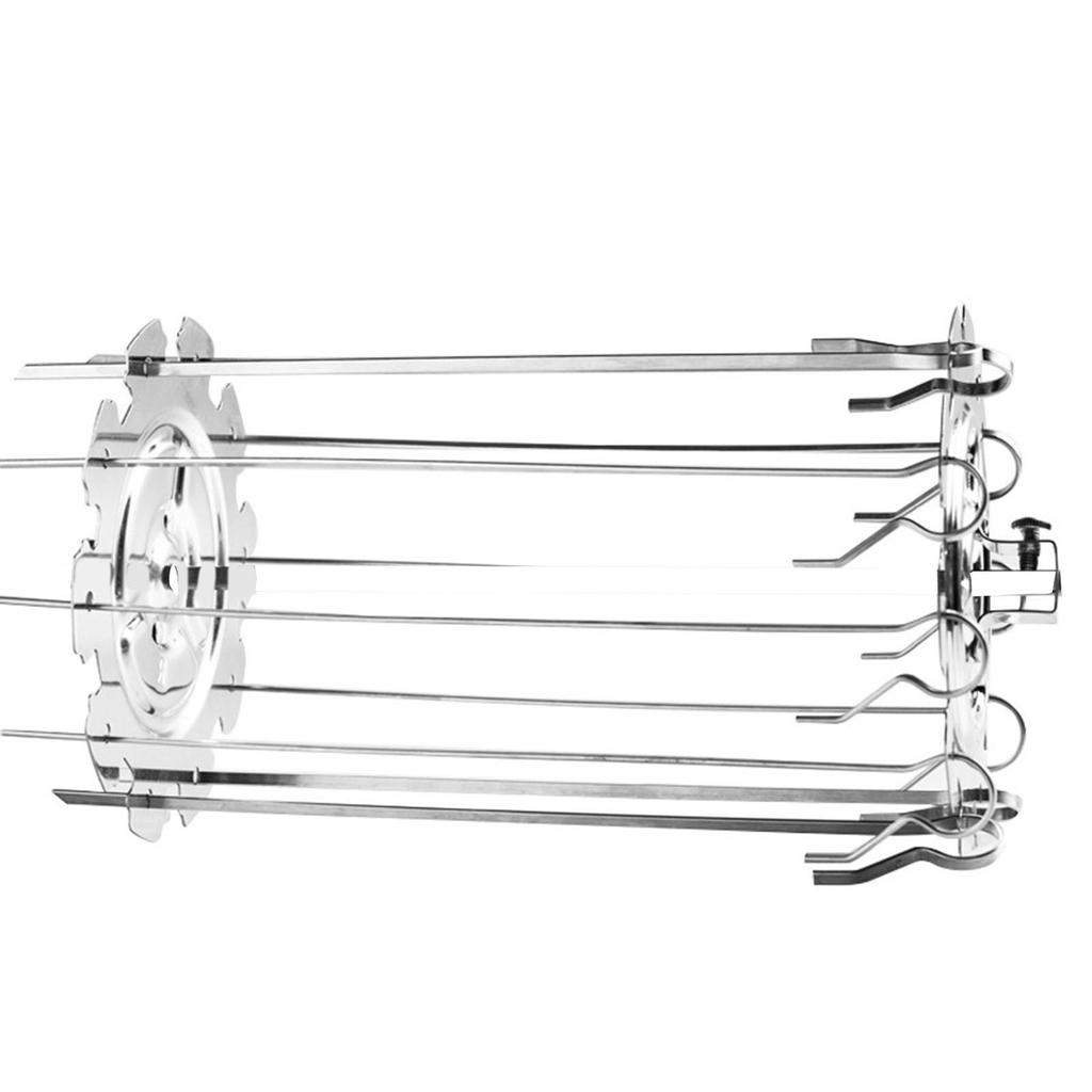 304 Stainless Steel Rotating Grill Skewers BBQ Grill Cage Barbecue Air Fryer Lamb Skewers Grill Electric Oven Accessory