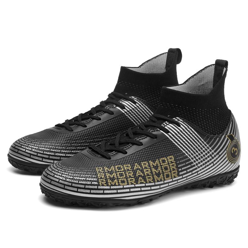 Men Football Boots Long Spikes High Ankle Soccer Shoes AG/TF Kids Outdoor Grass Cleats Soccer Boots Training Sport Football Shoes