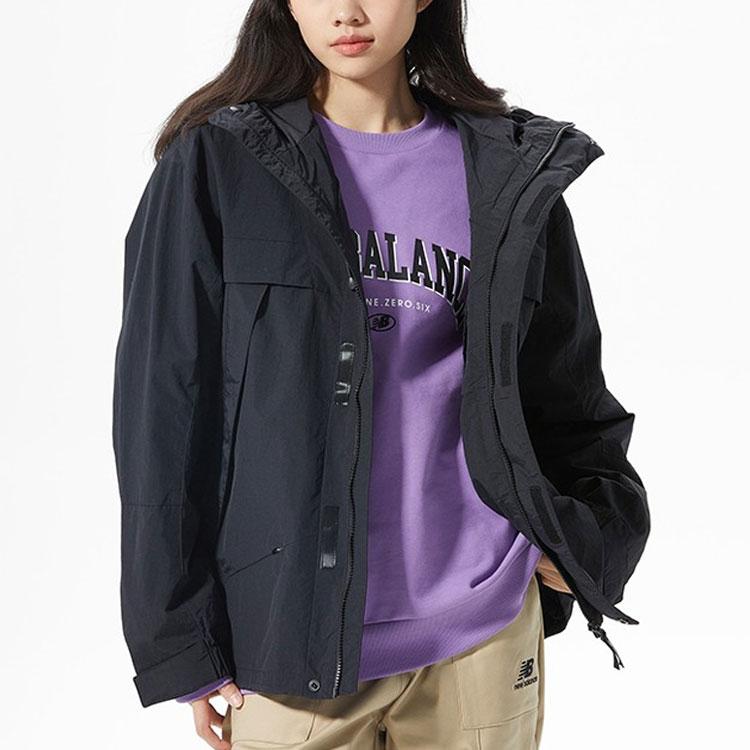 New Balance Jackets Unisex Black Hooded Moderate Other 5AC14103-BK