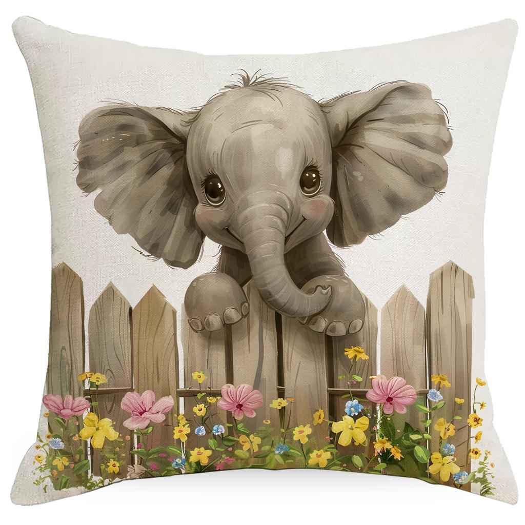 Spring Farm Animal Cow Rabbit Dog Pillowcase Home Decoration Balcony Cushion Decoration Pastoral