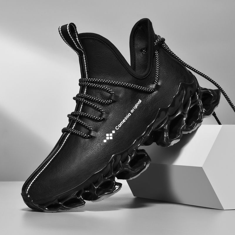 

Модная обувь Повседневные кроссовки Мужские кожаные туфли на платформе Универсальная мужская обувь на высоту 44 чёрный