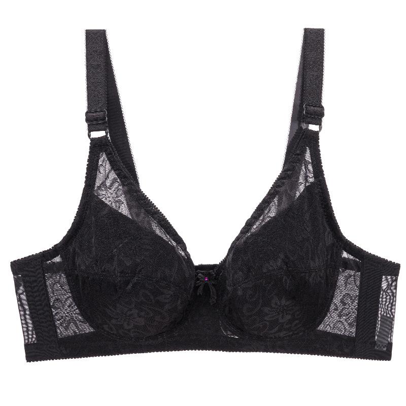 

Женский кружевной бюстгальтер большого размера с сильной поддержкой, нижнее белье на косточках, мягкий, приятный для кожи топ на бретелях 36/80 чёрный