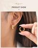 Minimalist Gold Color Hoop Earrings Stainless Steel Chunky Earrings for Women Girls Hypoallergenic Jewelry Aretes Mujer Trend