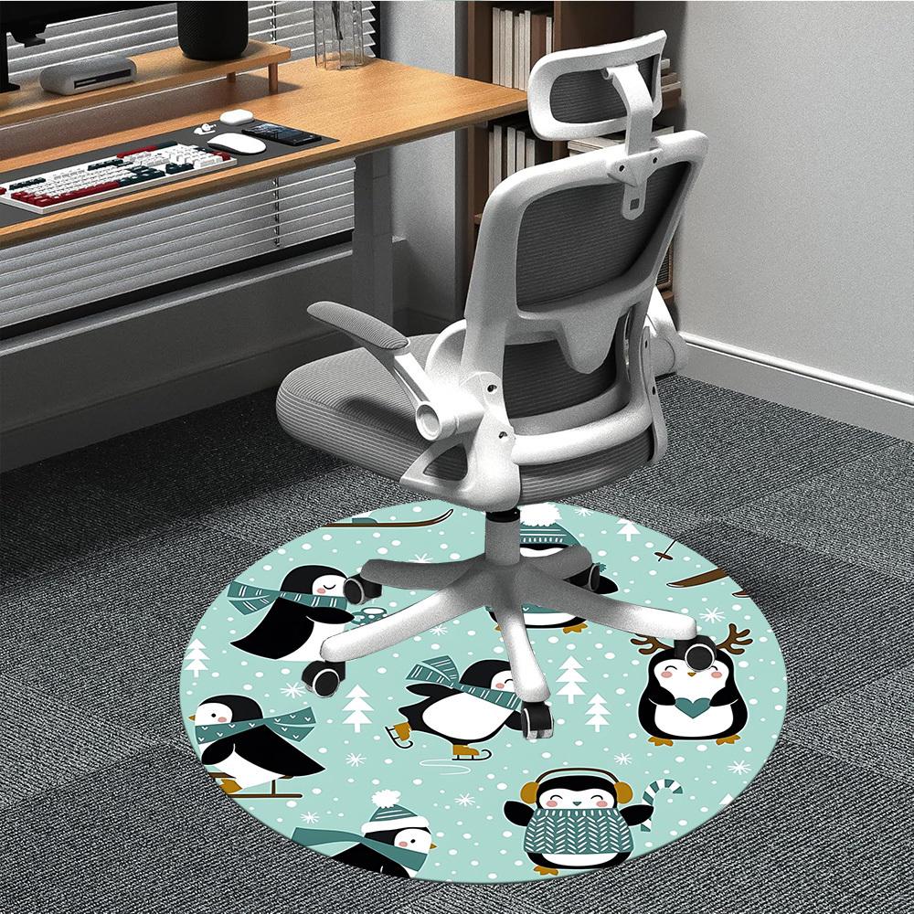 

1pc Penguin Winter Chair Carpet for Office, Non-slip, Soft and Durable Office Rug, Perfect for Office yy260127135 80cm by 80cm