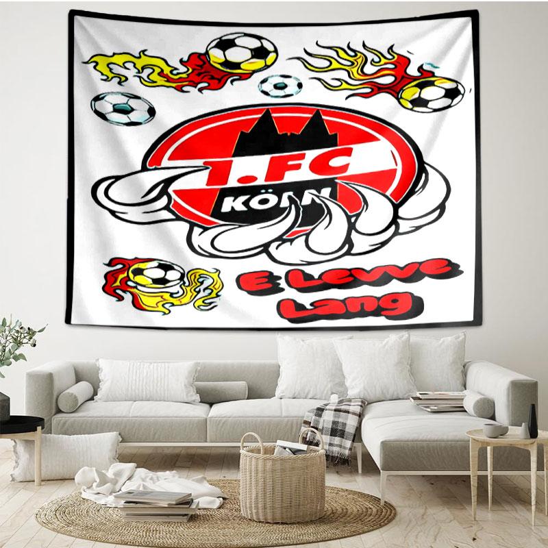 FC Köln Print Wandteppich - Tragbares Wanddekor Tuch, für Zuhause, Wohnheim, Reisen, Schlafzimmer, Wohnzimmer - Ideales Geburtstags-Einweihungsgeschenk