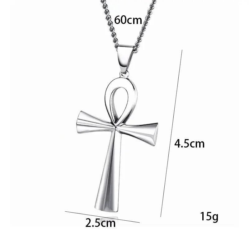 Glossy Bowknot Cross Necklace: European & American Domineering Men's Pendant