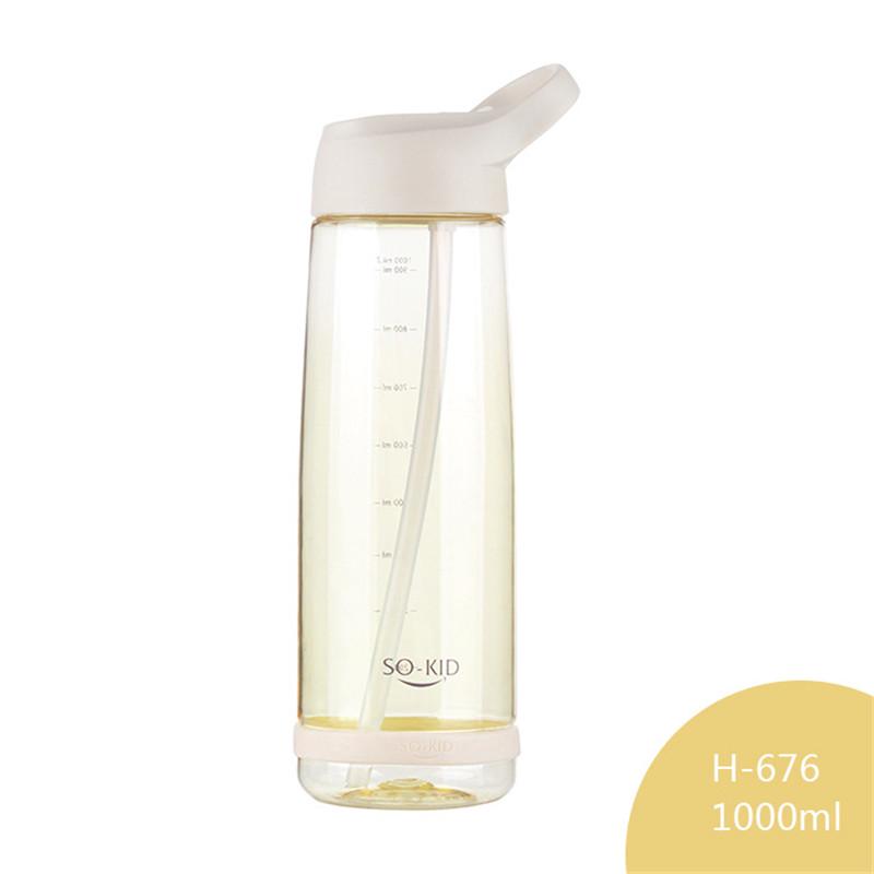1000ml Outdoor Water Bottle With Straw Sports Bottles Eco-friendly With Lid Hiking Camping Plastic BPA Free