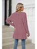 2024 Autumn/Winter Solid Color Long-Sleeve Pocket Cardigan Knitwear