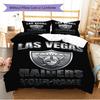 Name Individuelles Las Vegas Raiders Logo Muster Bettwäsche Set Bettbezug Kissenbezug Heimdekoration Geschenk (1 Bettbezug + 2 Kissenbezüge, ohne Füllung)