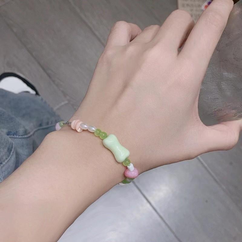 Chinese Retroinspired Style Alloy Bracelet For Women With Beads Geometric