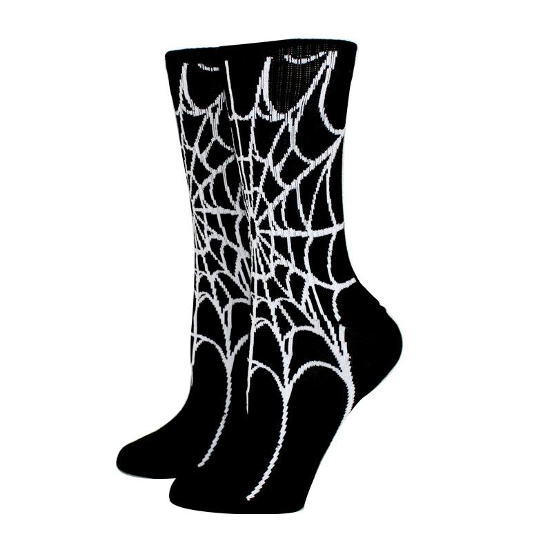 New Casual Women Socks Halloween Socks Creative Cosplay Long Socks Bone Web Men Socks Black/White Socks Couple Socks Size 37-44