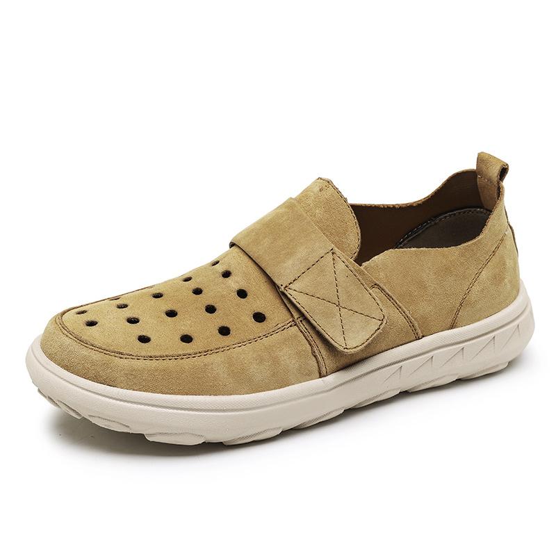 Genuine Leather Casual Shoes For Men Loafers Lightweight Breathable Platform Men Sneakers Soft Cushioning Outdoor Sport Shoes