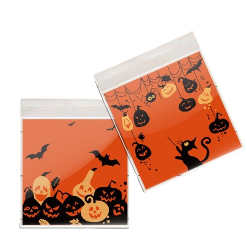 100PCS/Set Pumpkin Party Ghost Printed Nougat Candy Bags Biscuits Snack Packaging Bags  Unisex