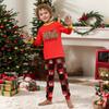 Family Matching Christmas Pajamas Set for Parents and Kids, Long Sleeve Neck Printed Pants Set