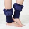 Women Winter Fashion Fur Cuff Toppers Trim Boot Socks Cover Knitted Leg Warmers