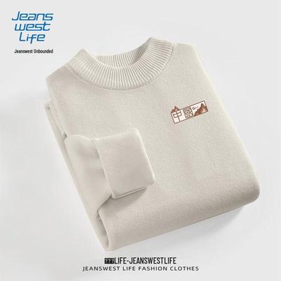 Jeanswest Life Men's Chinese Character Mountain Pattern Warm Knit Sweater