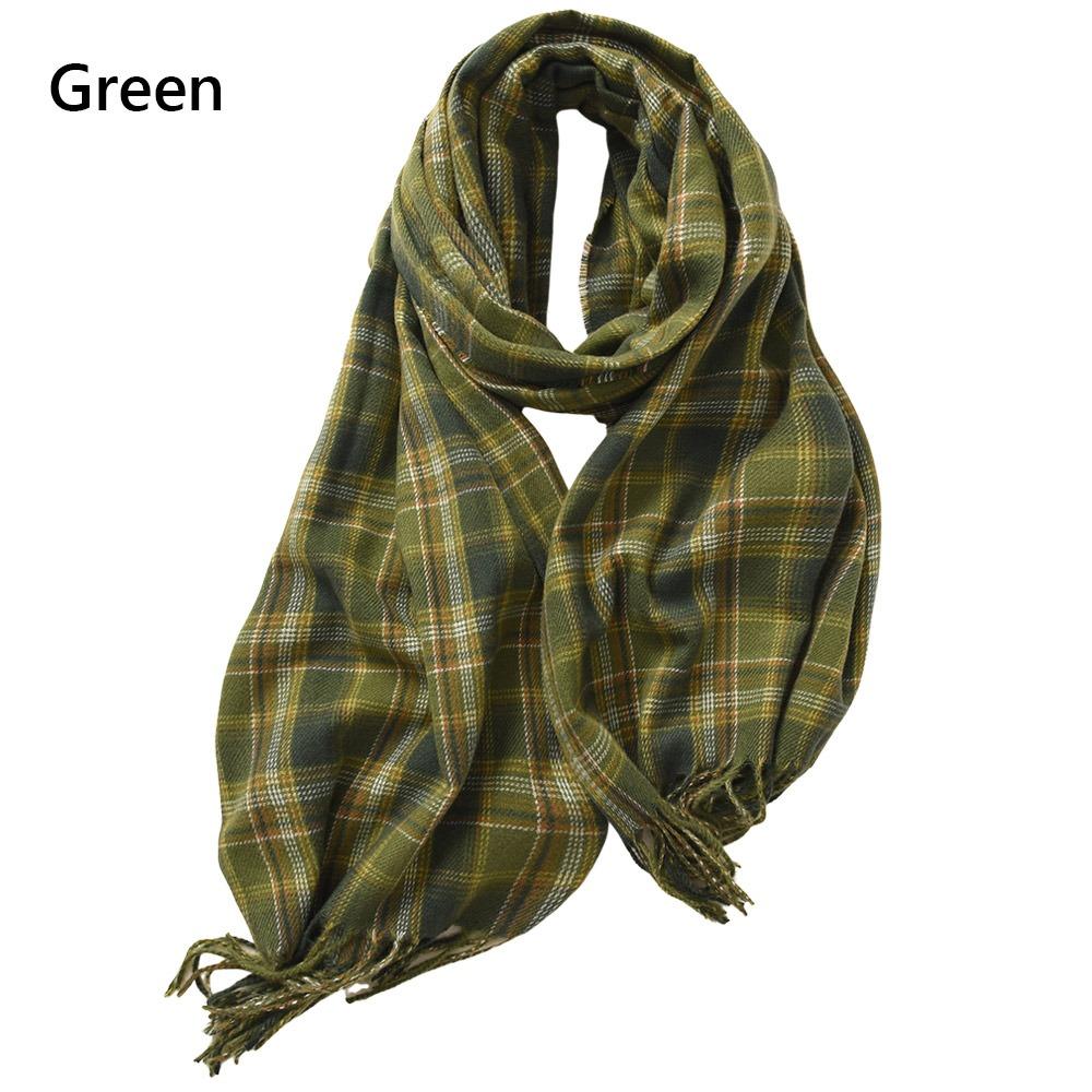 180*68cm Imitation Cashmere Scarf Vintage Plaid Printed Mujer Foulard Blanket  Autumn Winter Warm