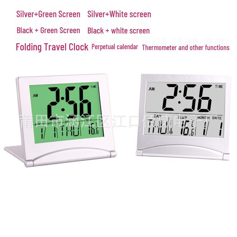 Multifunctional Folding Alarm Clock with Perpetual Calendar, Timer, Weather Forecast, and Temperature Display
