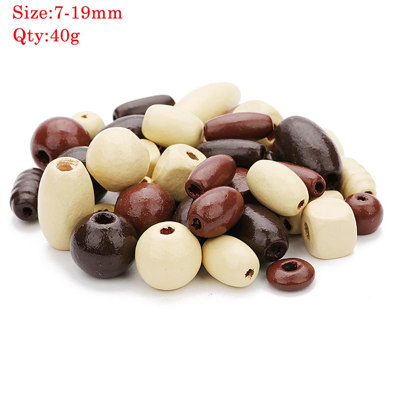 Natural Round Wood Beads Oval Loose Spacer Rosary Bead Large Hole Jewelry Bracelets Diy Unsex Charm Wholesale Supplies
