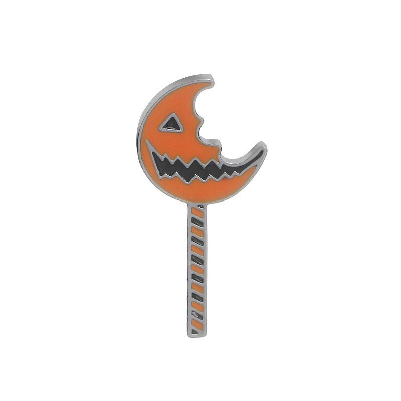 ZRM Halloween Pumpkin Light Brooch Pins Accessories Cartoon Cute Halloween Series Fun Pumpkin Lollipop Badge