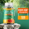 KSM-66 Ashwagandha Extrakt Kapseln, 1200 mg, Hoher Gehalt, Natürliches Nahrungsergänzungsmittel, Geeignet für Männer und Frauen