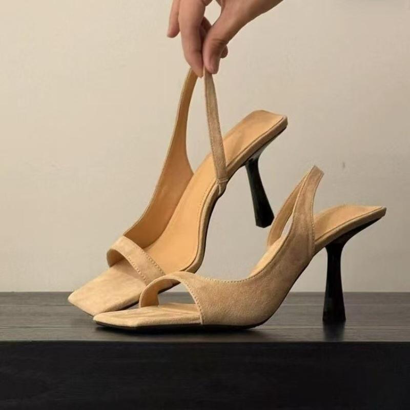 

Босоножки с открытым носком женские простые с квадратным носком с мелким вырезом темпераментные на одной лямке противоскользящие износостойкие шпильки на высоком каблуке 40 жёлтый