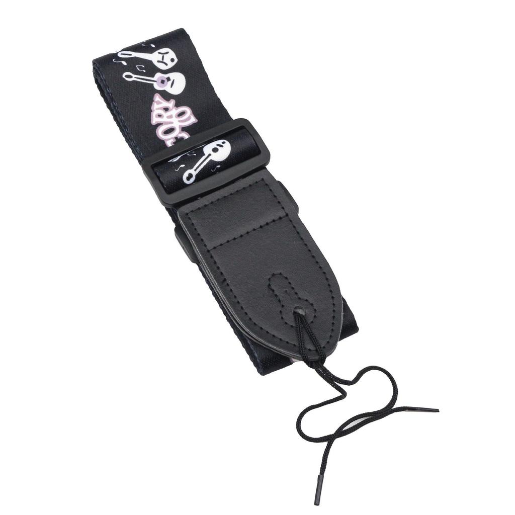 Ethnic Style Polyester Guitar Strap - Folk Classical Design, Widened Shoulder for Electric and Bass Guitars.