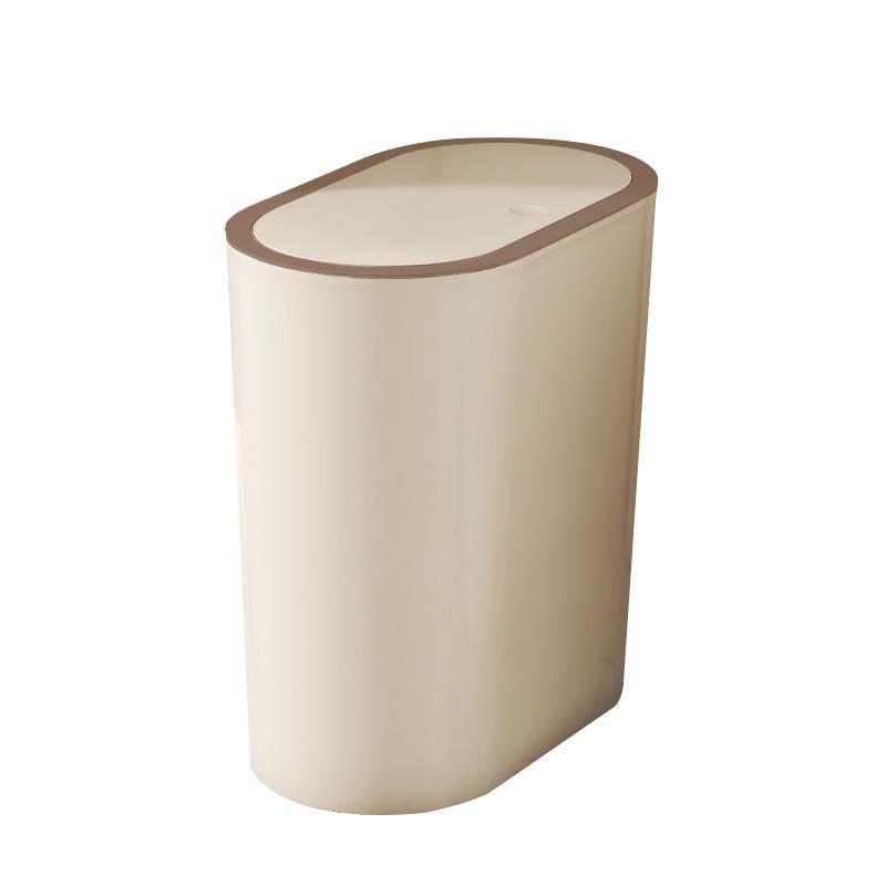 High-Value Stylish Gap-Fit Trash Can with Lid - Large Capacity for Bedroom & Bathroom