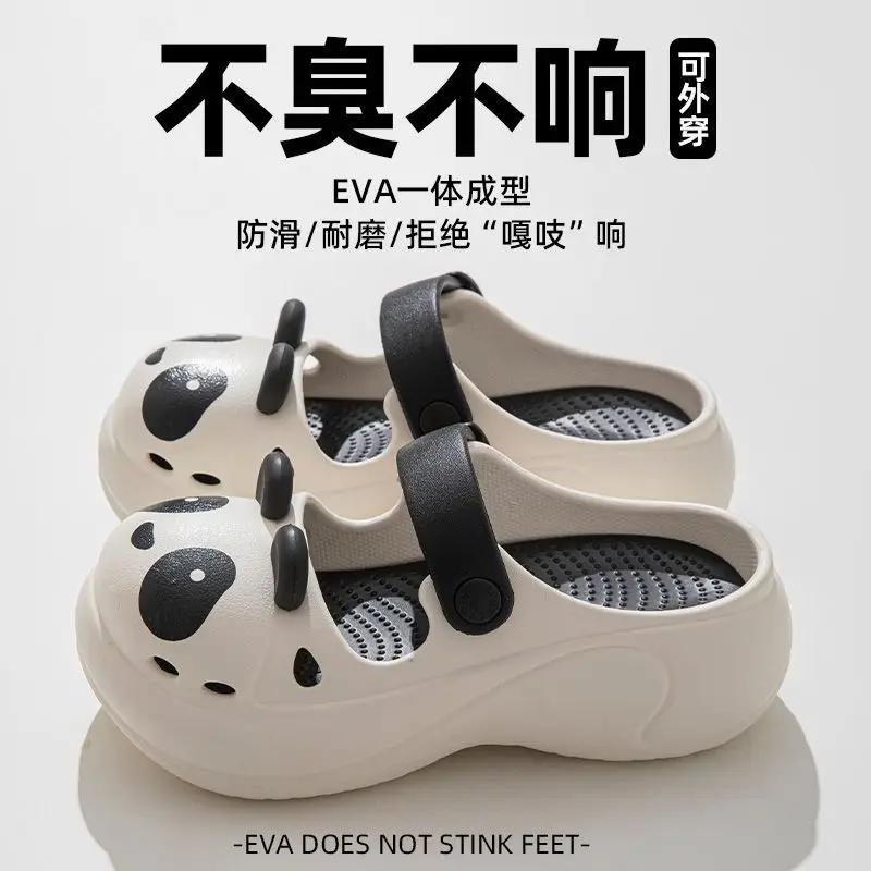 Moda 2025 Nowe Słodkie Kreskówkowe Kapcie Dla Kobiet Modne Chodaki Antypoślizgowe Letnie Buty Dziewczęce Sandały Uliczne 2 Sposoby Noszenia Klapki na Plażę