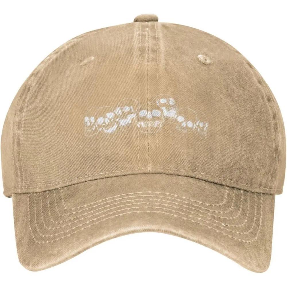 Skull Skulls Black Distressed Adjustable Washed Denim Low Profile Mens Dad Trucker Hat Baseball Ball Cap for Men