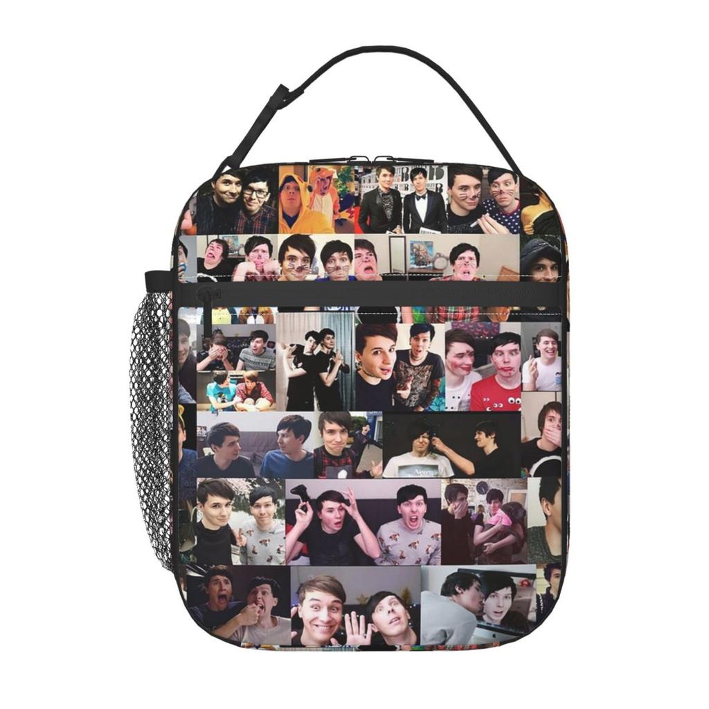 Dan e Phil! Borsa Pranzo Termica Isolata per Donne Bambini Scatole per Alimenti a Prova di Perdite Borsa Termica per il Pranzo