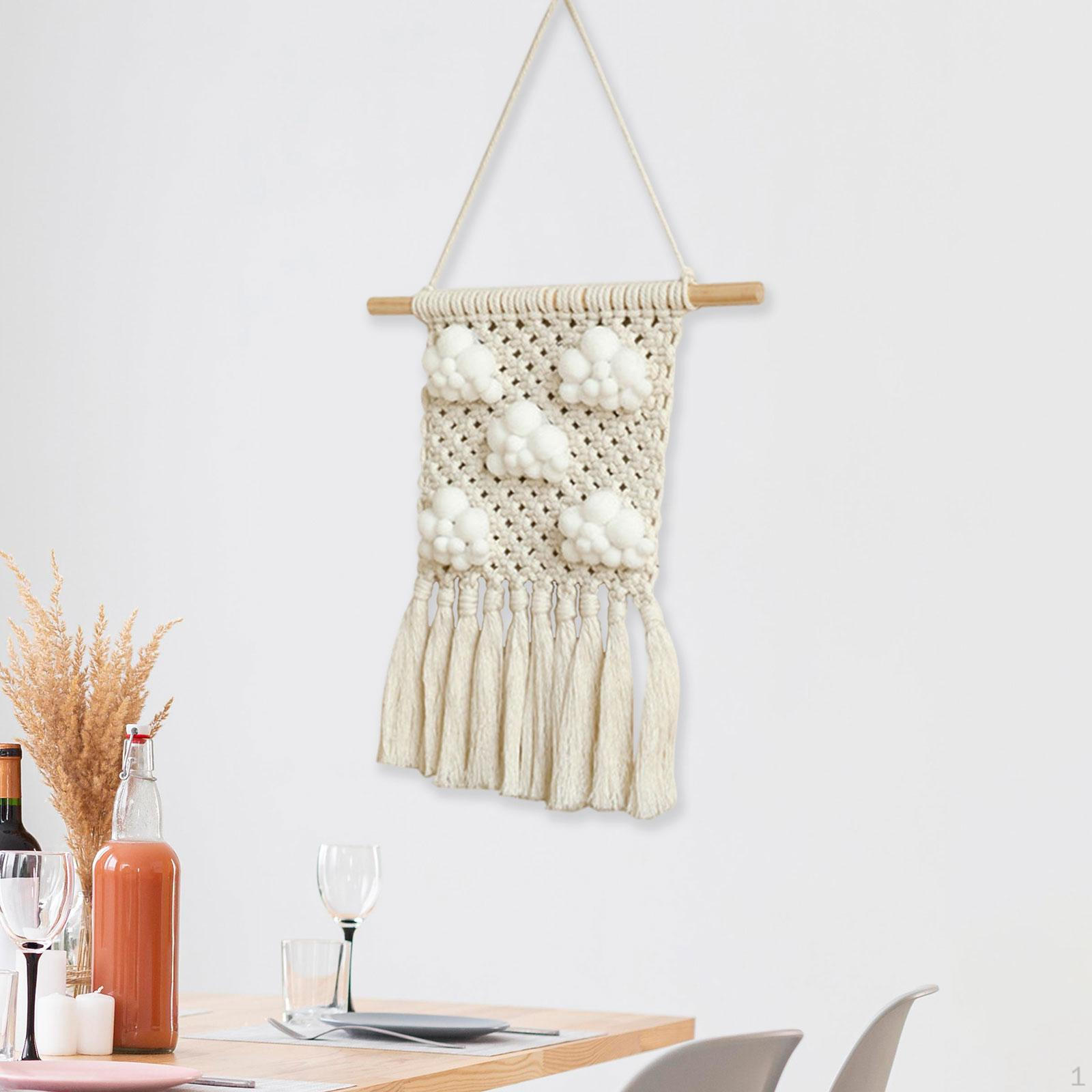 Cloud Macrame Wall Hanging Tapestry Handmade Woven Bohemian Chic Ornament for